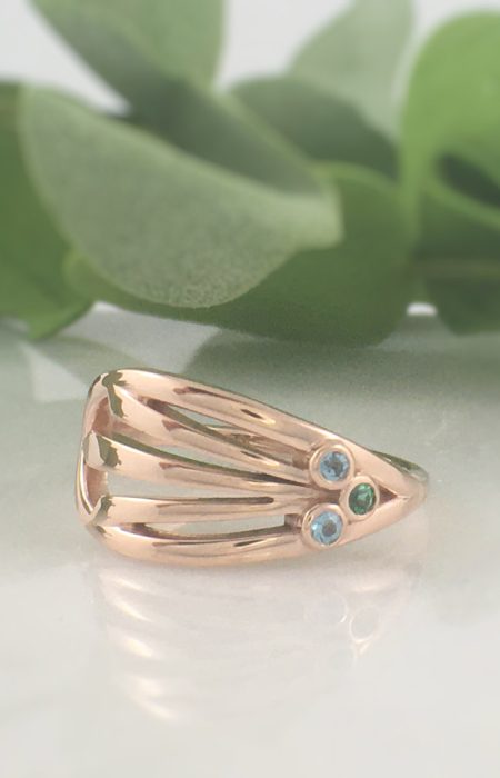 celtic druid awen symbol birthstone ring.jpeg - Suzanne Crudden Custom Jewellery