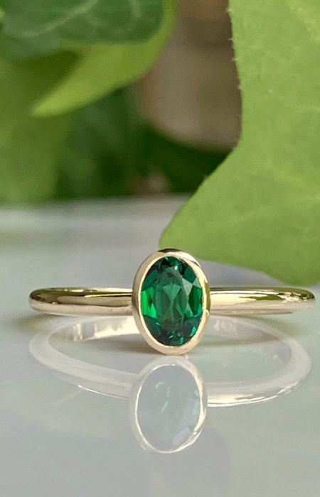 bezel set oval emerald yellow gold ring.jpeg - Suzanne Crudden Custom Jewellery