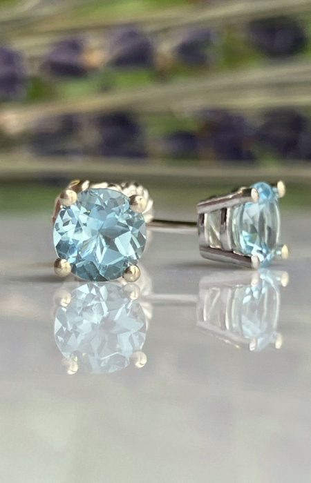 white gold genuine AAA aquamarine stud earrings.jpeg - Suzanne Crudden Custom Jewellery